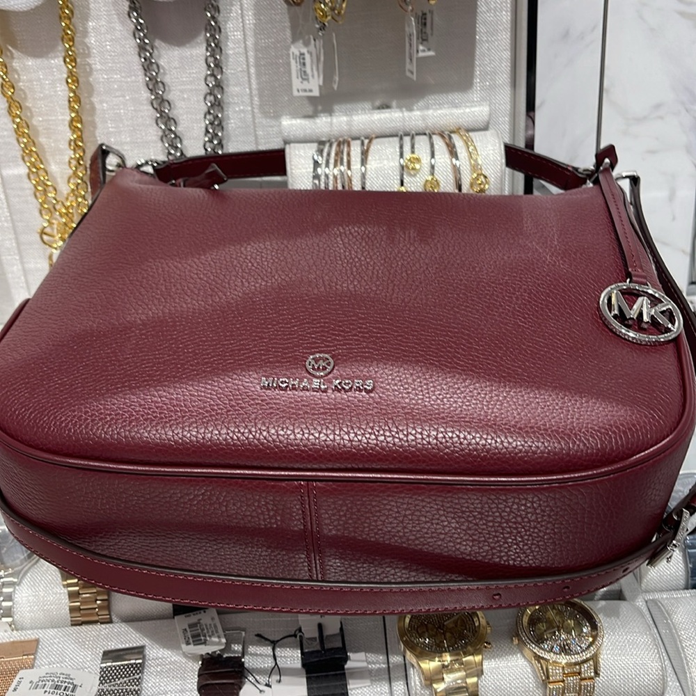 Michael Kors Burgundy Leather Shoulder Bag - Picture 6 of 16
